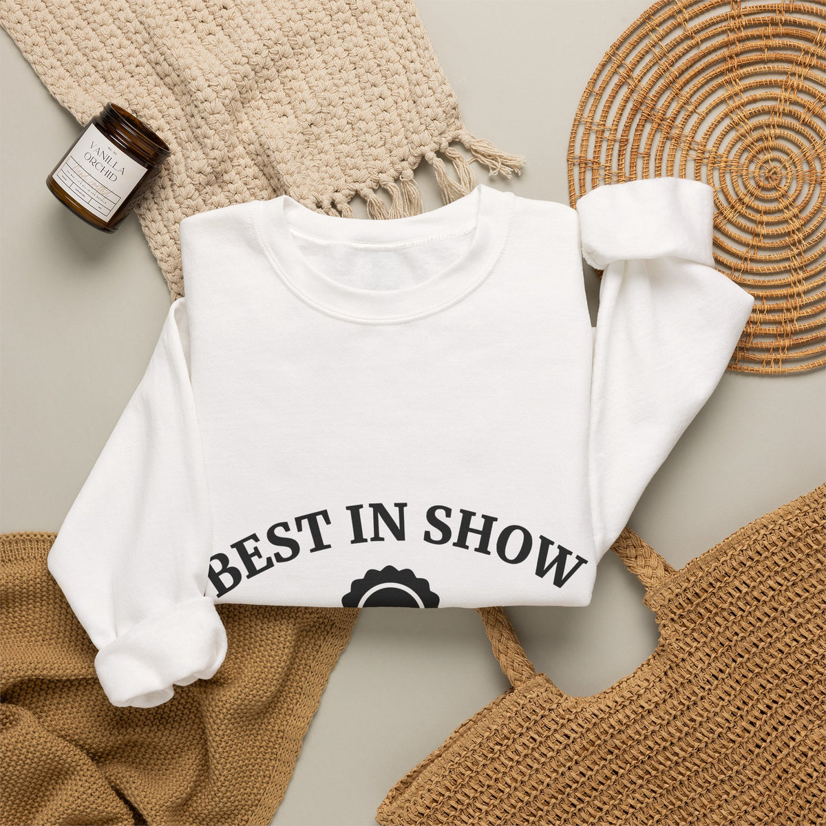 Award Ribbon Sweatshirt Dog Competition Gift Women Minimalist Sweatshirt Rosette Sweatshirt Dog Fan Simple Sweatshirt Championship Graphic Retro Badge Sweatshirt