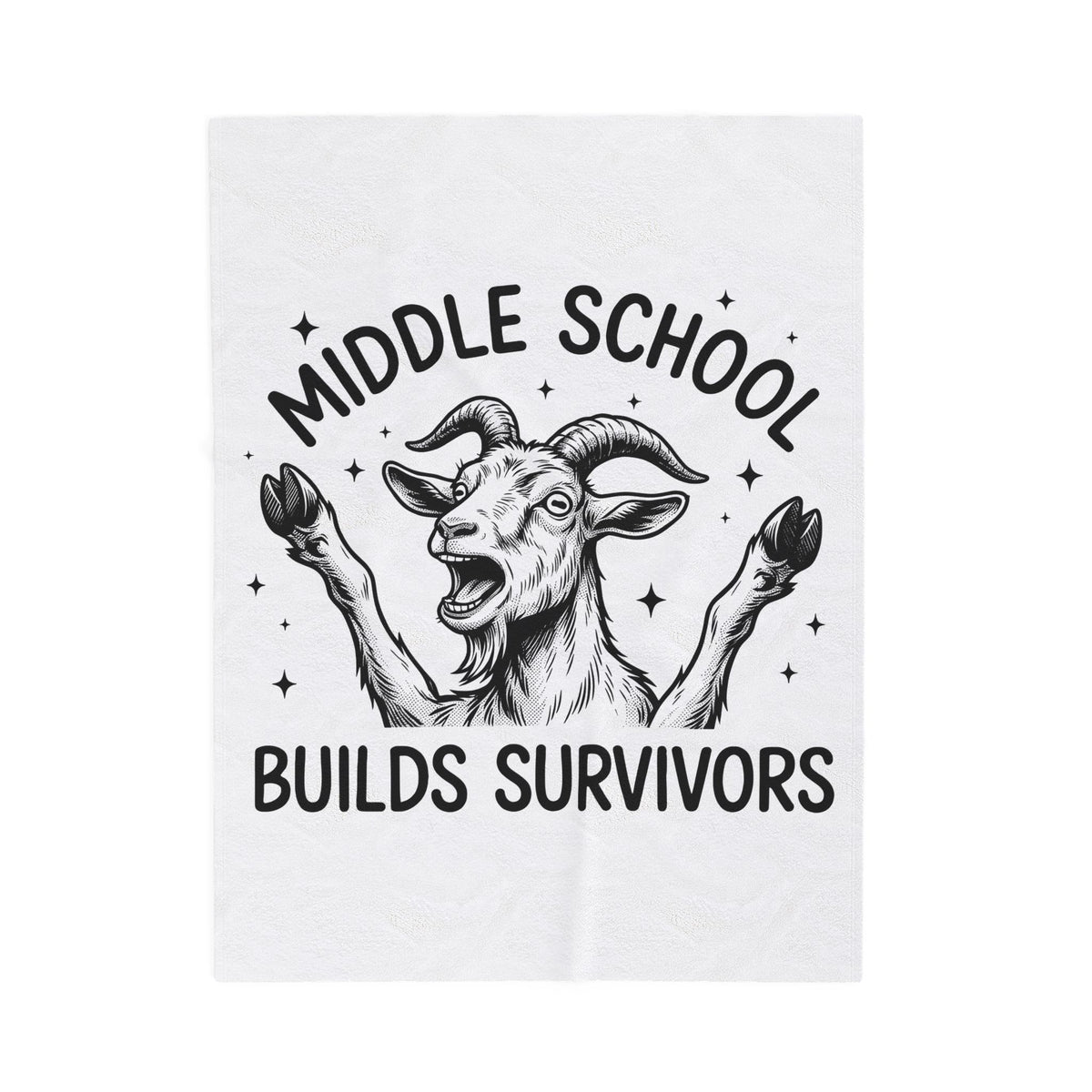 Goat Drawing Blanket Teachers Comedy Gift Women Cartoon Blanket Kid Blanket Educator Enthusiast Comic Graphic Classic Sparkle Blanket