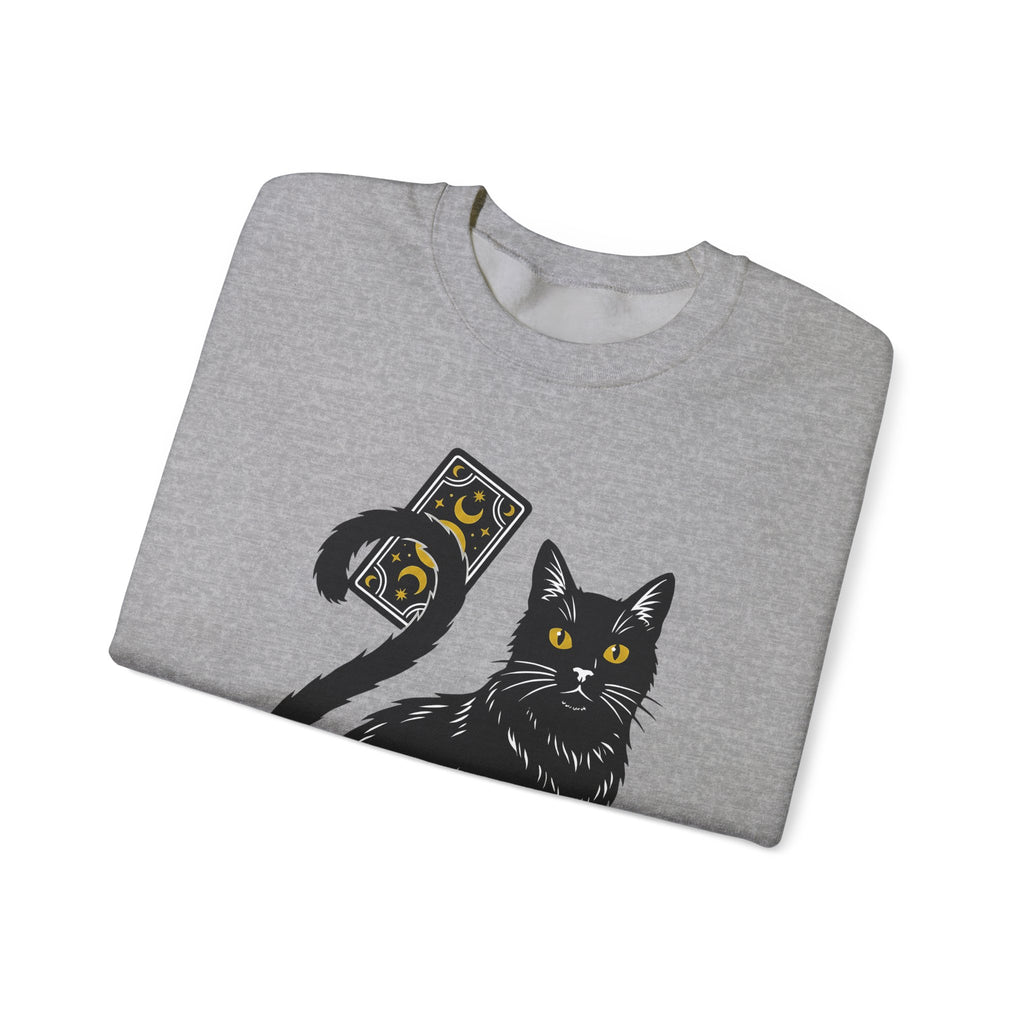 Black Cat Sweatshirt Cat Witchcraft Gift Women Mystical Sweatshirt Cat Sweatshirt Feline Fan Occult Graphic Vintage Tarot Card Sweatshirt