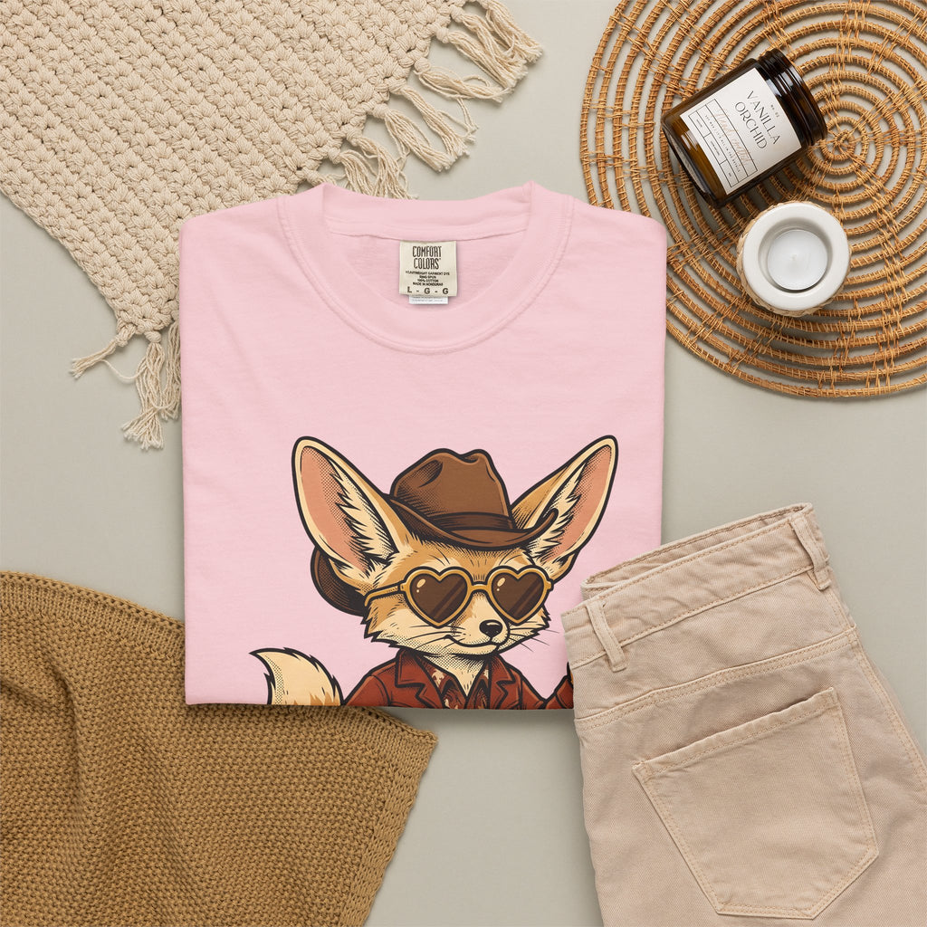 Fennec Fox Cowboy T-Shirt Cowgirl Western Gift Women Vintage T-Shirt Desert Fox T-Shirt Rodeo Fan Retro T-Shirt Western Graphic Hand Drawn