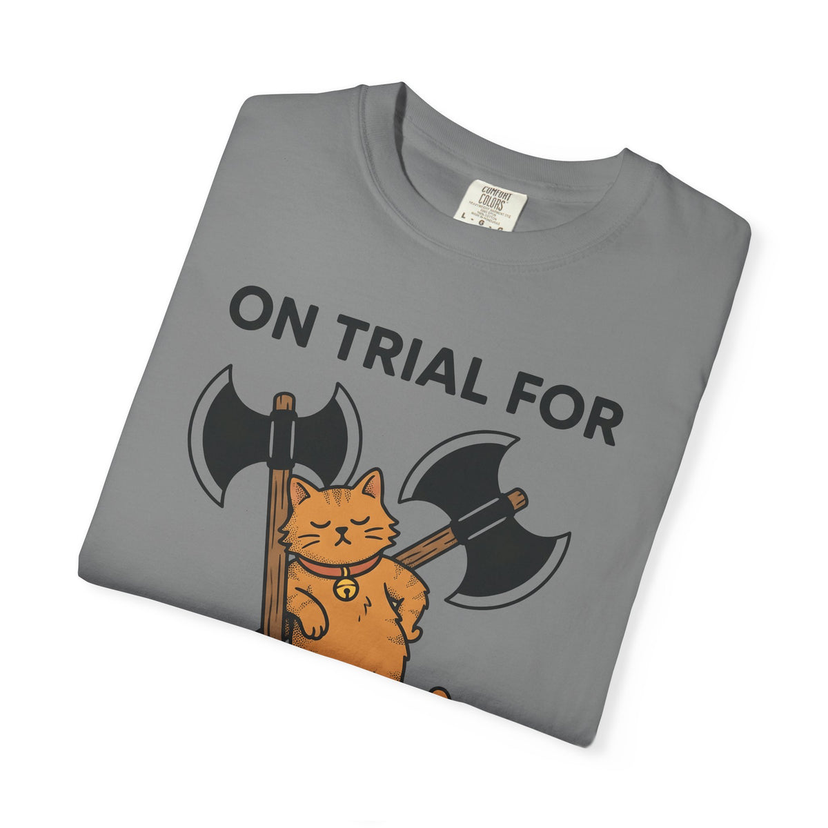 Cat Funny Animal Gift Cartoon Kitten Humor Fan Cute Wildlife Doodle Axes T-Shirt