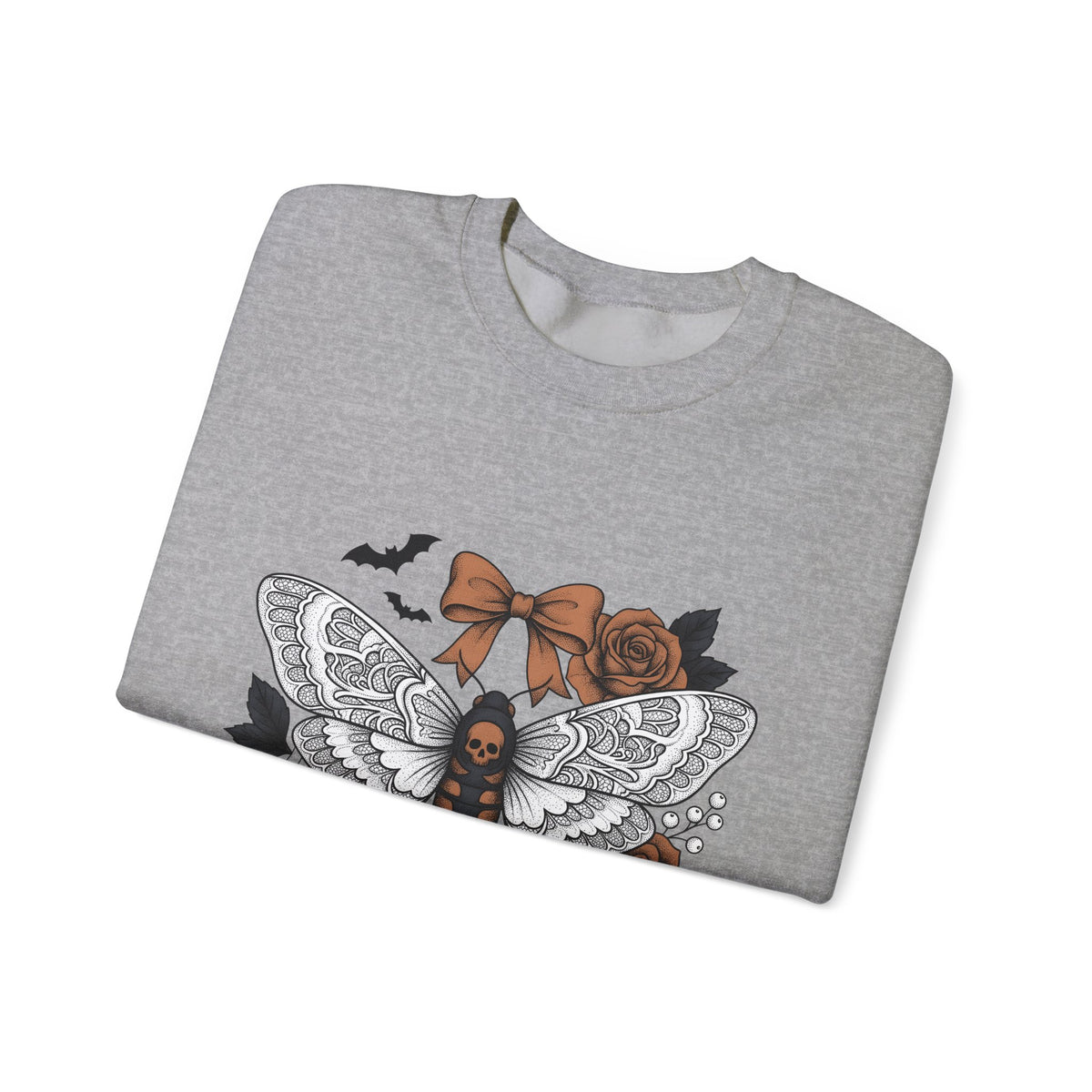 Skull Butterfly Sweatshirt Halloween Horror Gift Women Body Art Sweatshirt Sugar Skull Sweatshirt Horror Fan Tattoo Sweatshirt Macabre