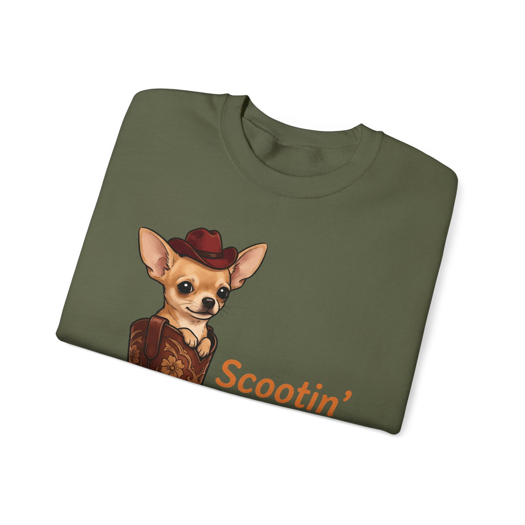 Chihuahua Cowboy Sweatshirt Dog Country Gift Women Hand Drawn Sweatshirt Puppy Sweatshirt Dog Fan Illustrated Sweatshirt Country Graphic Rustic Cowboy Boot