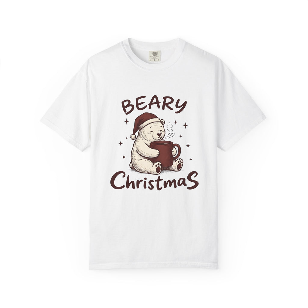 Bear T-Shirt T-Shirt Christmas Animal Gift Women Cute T-Shirt T-Shirt T-Shirt Xmas Fan Coffee T-Shirt T-Shirt Wildlife Graphic Hand Drawn Santa Hat T-Shirt