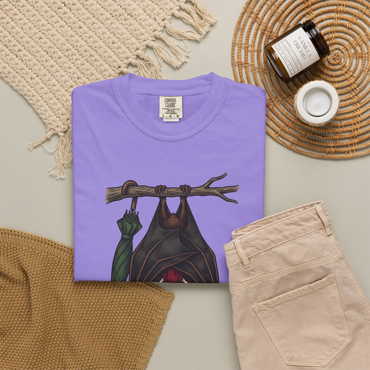 Bat Clipart T-Shirt Funny Creature Gift Women Doodle T-Shirt Bat T-Shirt Humor Fan Cartoon T-Shirt Beast Graphic Classic Parasol T-Shirt