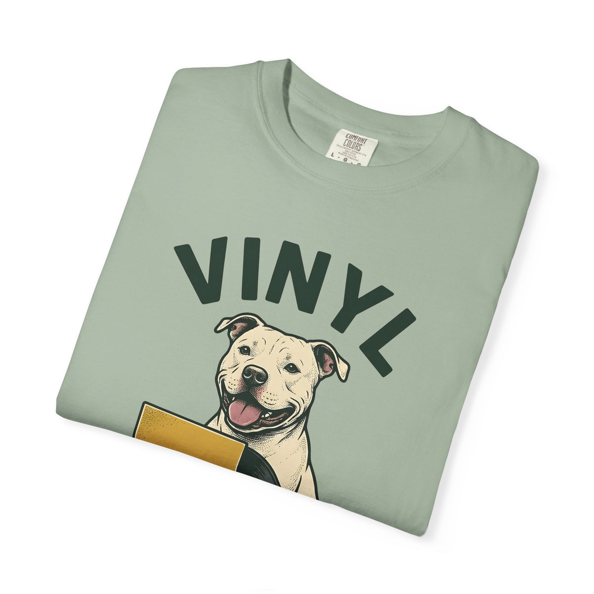 Pit Bull Dog Dog Sound Gift Distressed Pibble Dog Fan Grunge Audio Line Vinyl T-Shirt