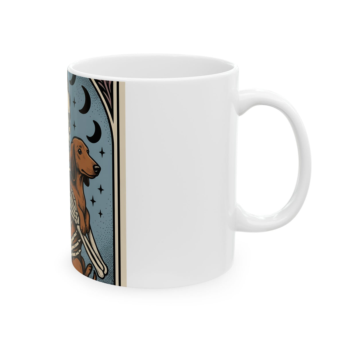 Skeleton Dog Mug Halloween Pet Gift Women Dark Mug Dog Mug Horror Fan Gothic Mug Animal Graphic Retro Moon Mug