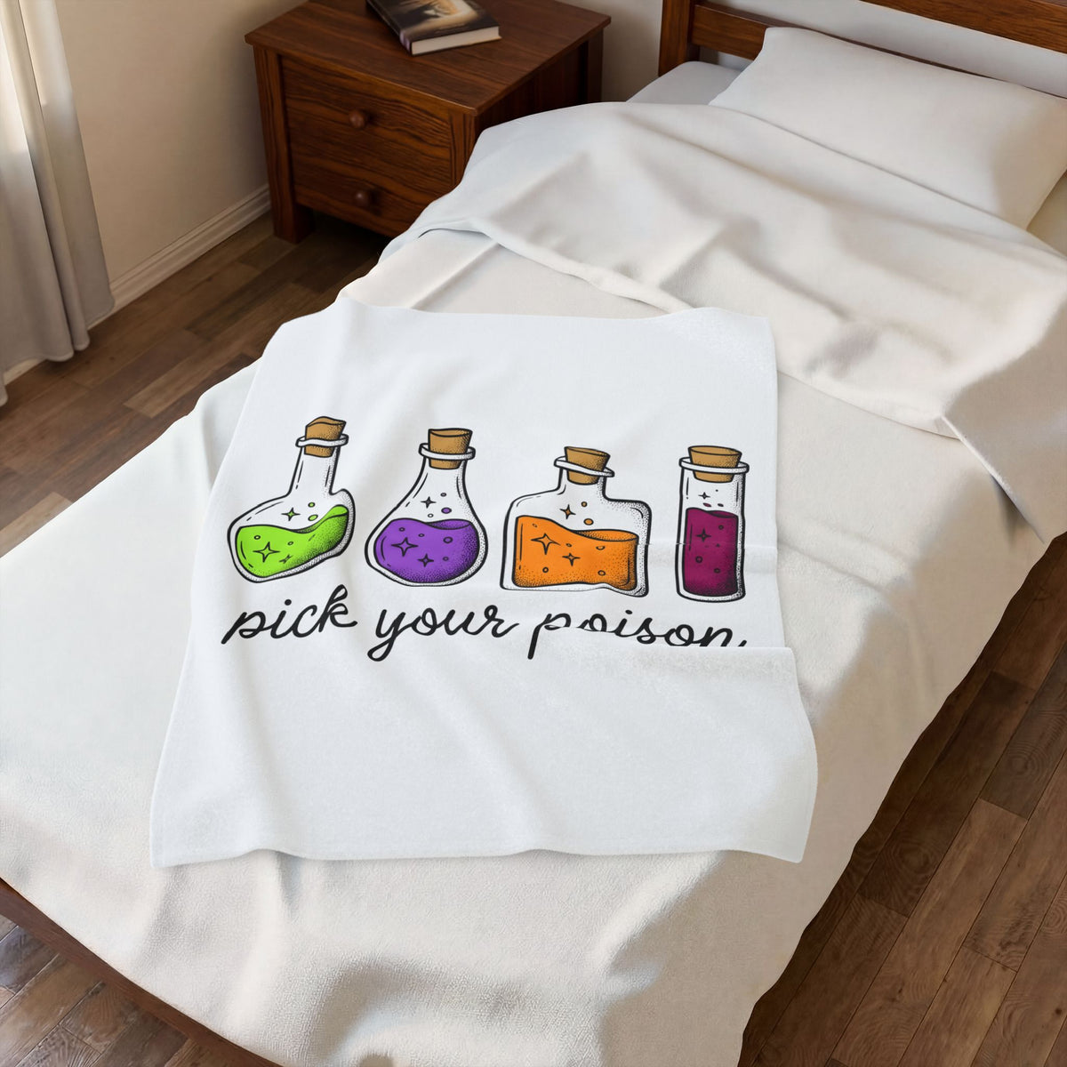Potion Jars Blanket Halloween Sorcery Gift Women Animated Blanket Apothecary Blanket Spooky Fan Cartoon Blanket Magic Graphic Classic Twinkles