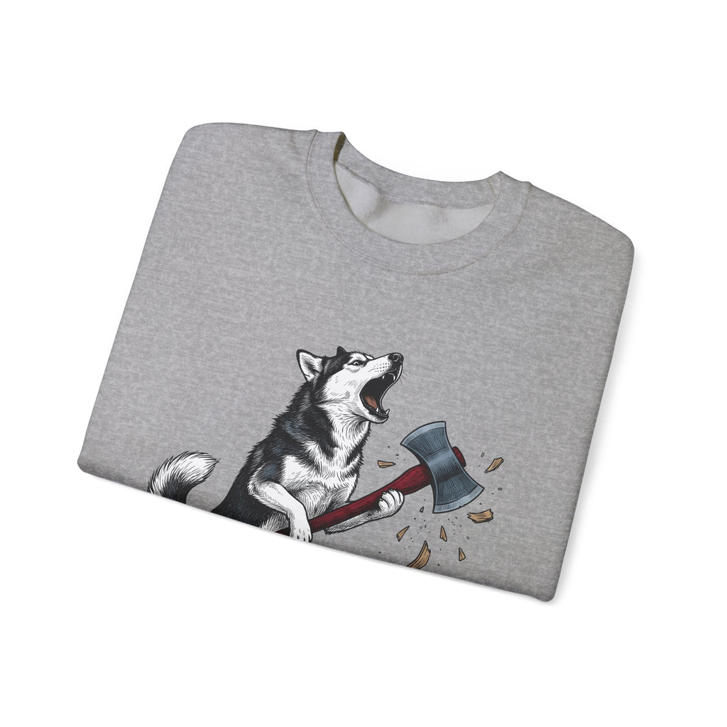 Wolf Dog Sweatshirt Dog Funny Gift Women Line Art Sweatshirt Wolfdog Sweatshirt Dog Fan Illustrated Graphic Sweatshirt Hand Drawn Splitting Axe Sweatshirt