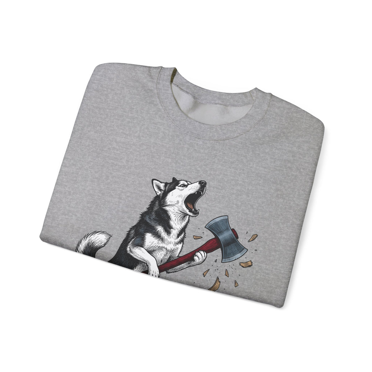 Wolf Dog Sweatshirt Dog Funny Gift Women Line Art Sweatshirt Wolfdog Sweatshirt Dog Fan Illustrated Graphic Sweatshirt Hand Drawn Splitting Axe Sweatshirt