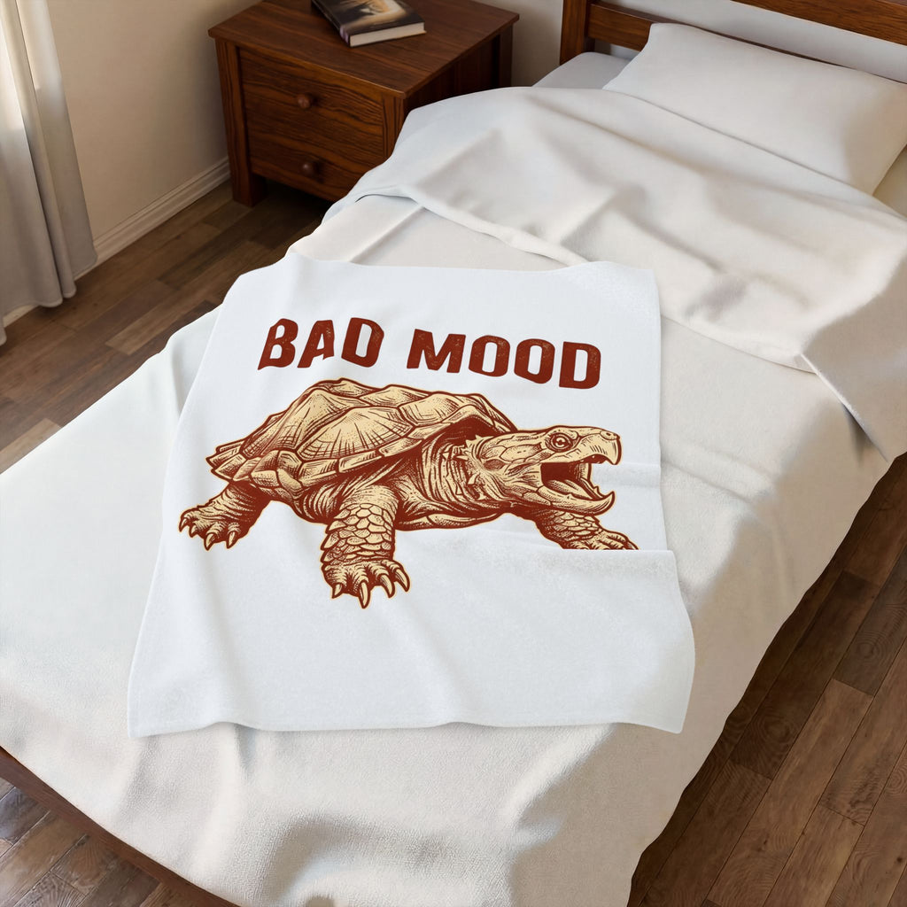 Snapping Turtle Funny Fauna Gift Rustic Alligator Humor Fan Vintage Wildlife Line Gaping Blanket