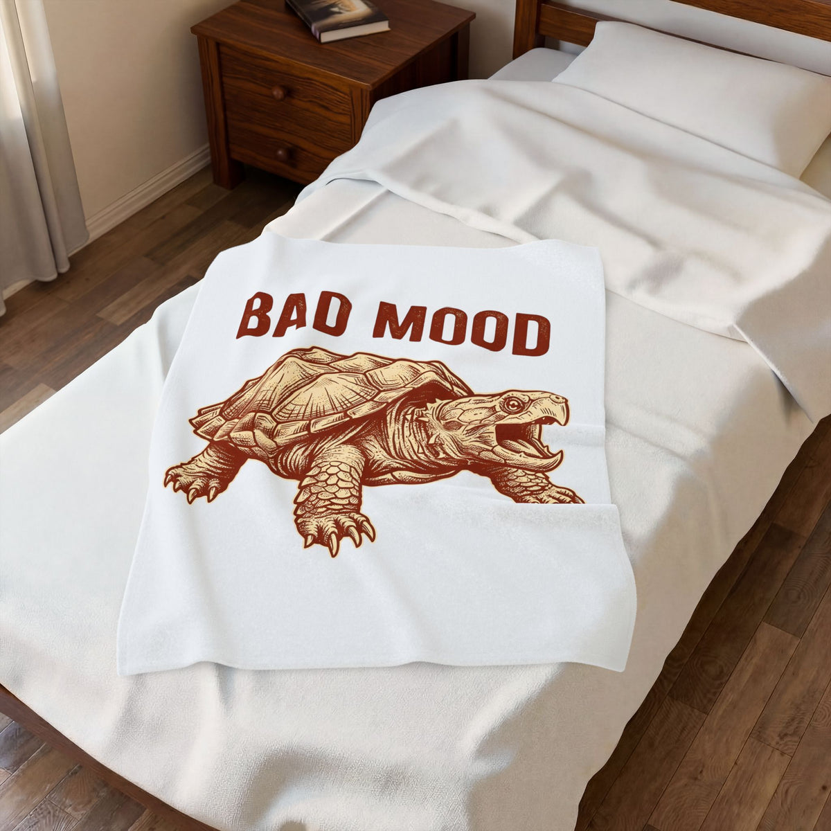 Snapping Turtle Funny Fauna Gift Rustic Alligator Humor Fan Vintage Wildlife Line Gaping Blanket