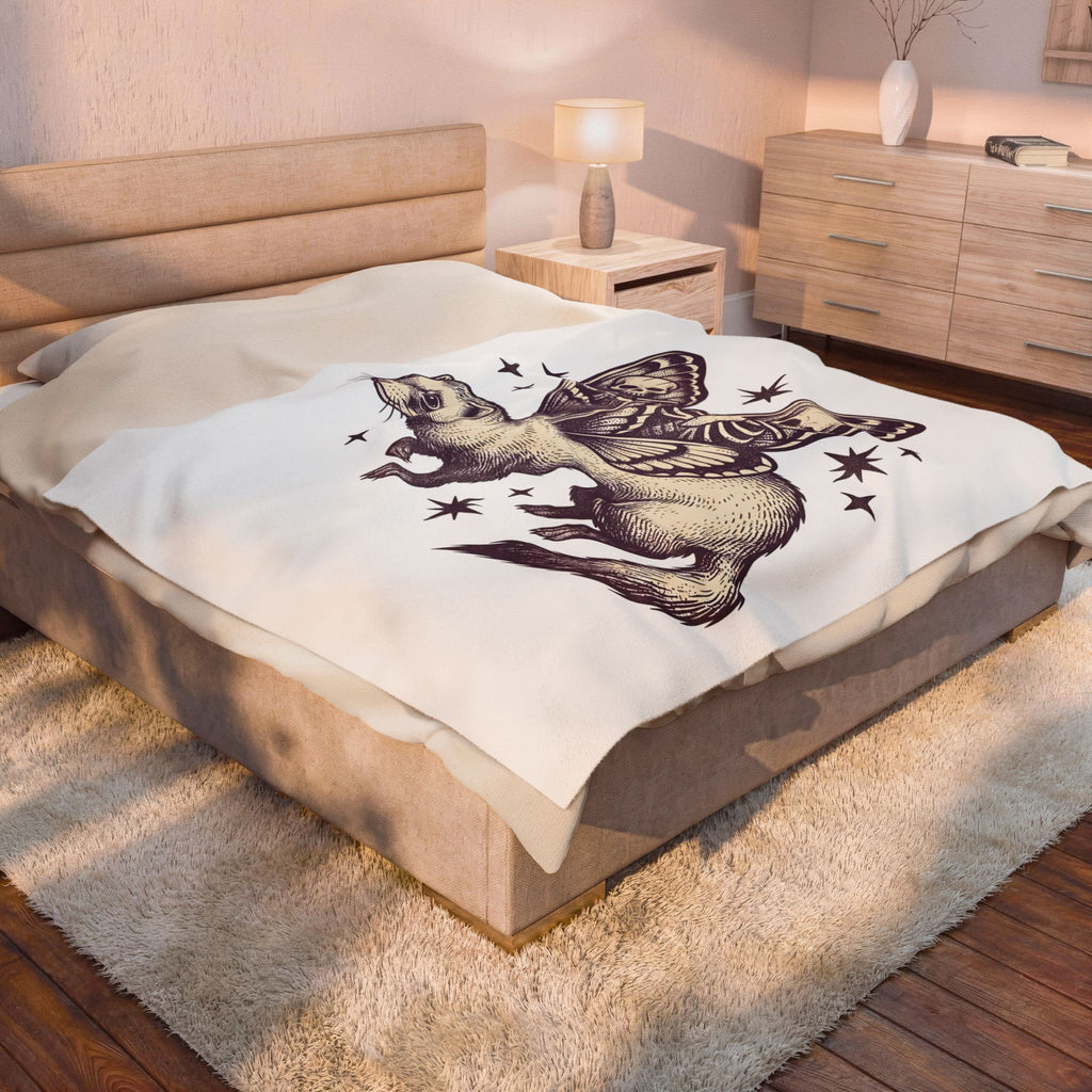 Ferret Moth Hybrid Blanket Gothic Pet Gift Women Dark Blanket Ferret Blanket Goth Fan Grunge Blanket Animal Graphic Retro Star Symbol Blanket