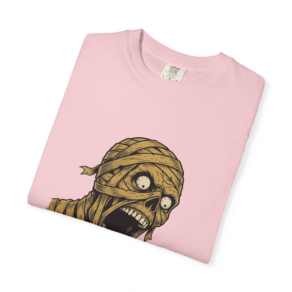 Mummy Skull T-Shirt Halloween Ghost Gift Women Creepy T-Shirt Skull T-Shirt Horror Fan Spooky T-Shirt Specter Graphic Classic Scarab T-Shirt