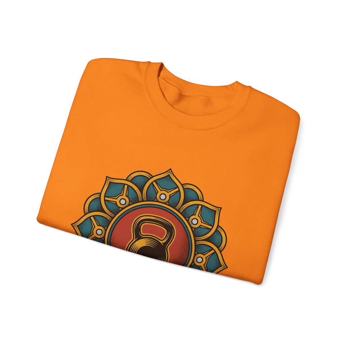 Kettlebell Mandala Sweatshirt Sports Fitness Gift Women Boho Sweatshirt Kettlebell Sweatshirt Athlete Enthusiast Hippie Sweatshirt Workout Graphic Vintage