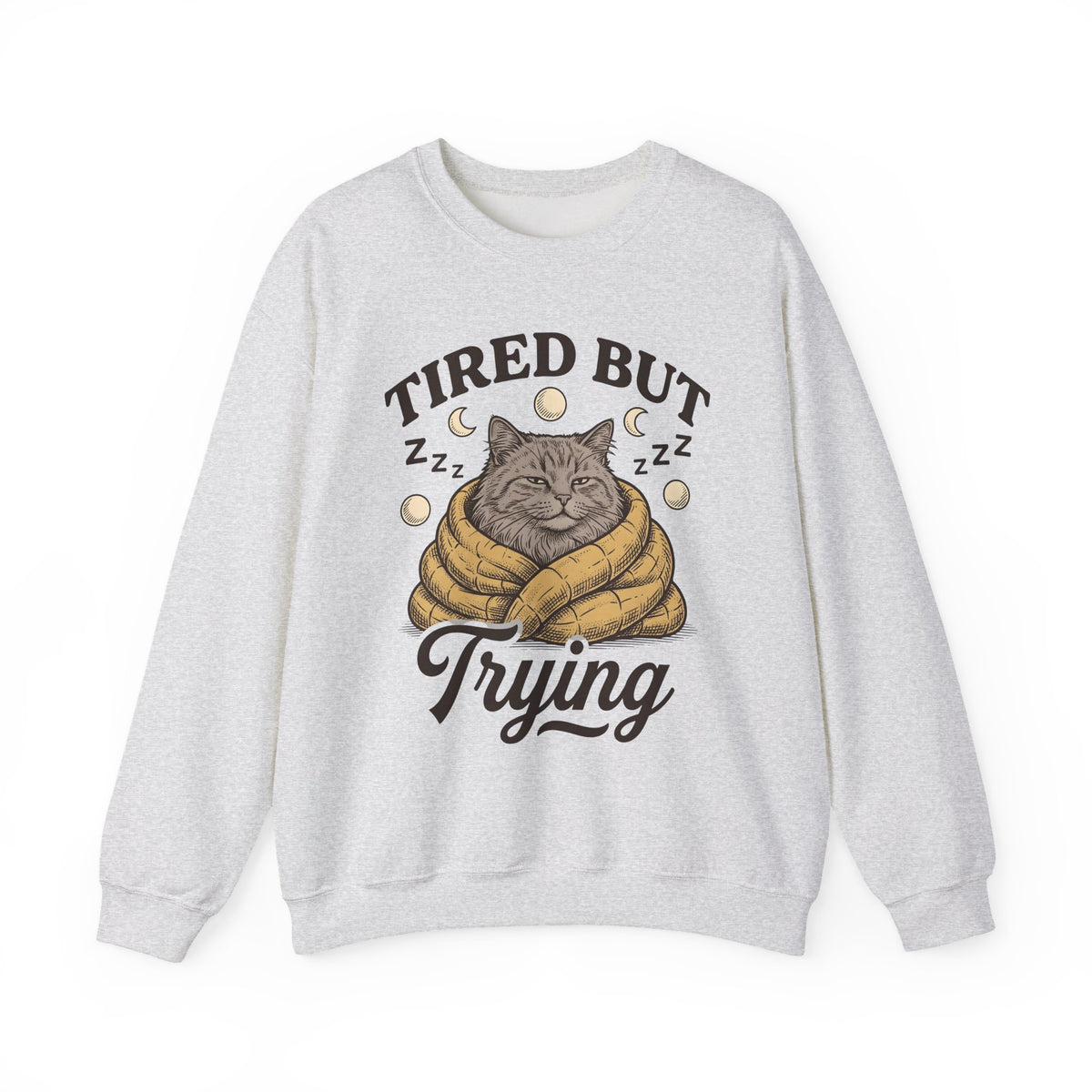 Cat Sweatshirt Sweatshirt Cat Cozy Gift Women Vintage Sweatshirt Throw Sweatshirt Sweatshirt Cat Fan Retro Sweatshirt Snug Graphic Hand Drawn Moon Sweatshirt
