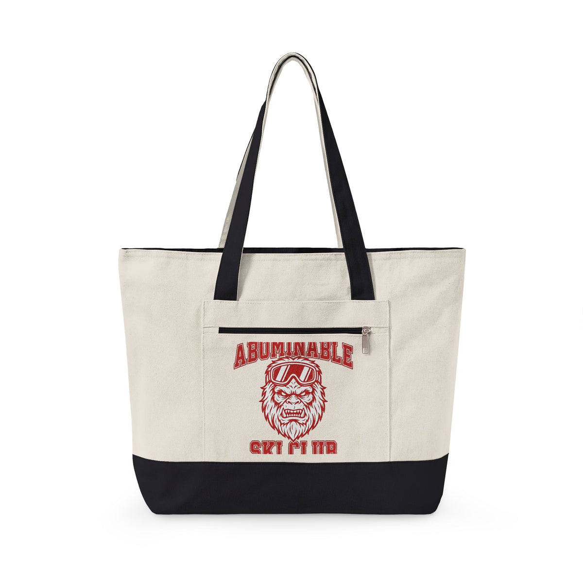 Abominable Snowman Face Tote Bag Christmas Cold Gift Women Strong Tote Bag Yeti Tote Bag Xmas Fan Vintage Tote Bag Frosty Graphic Antique Snow Goggles