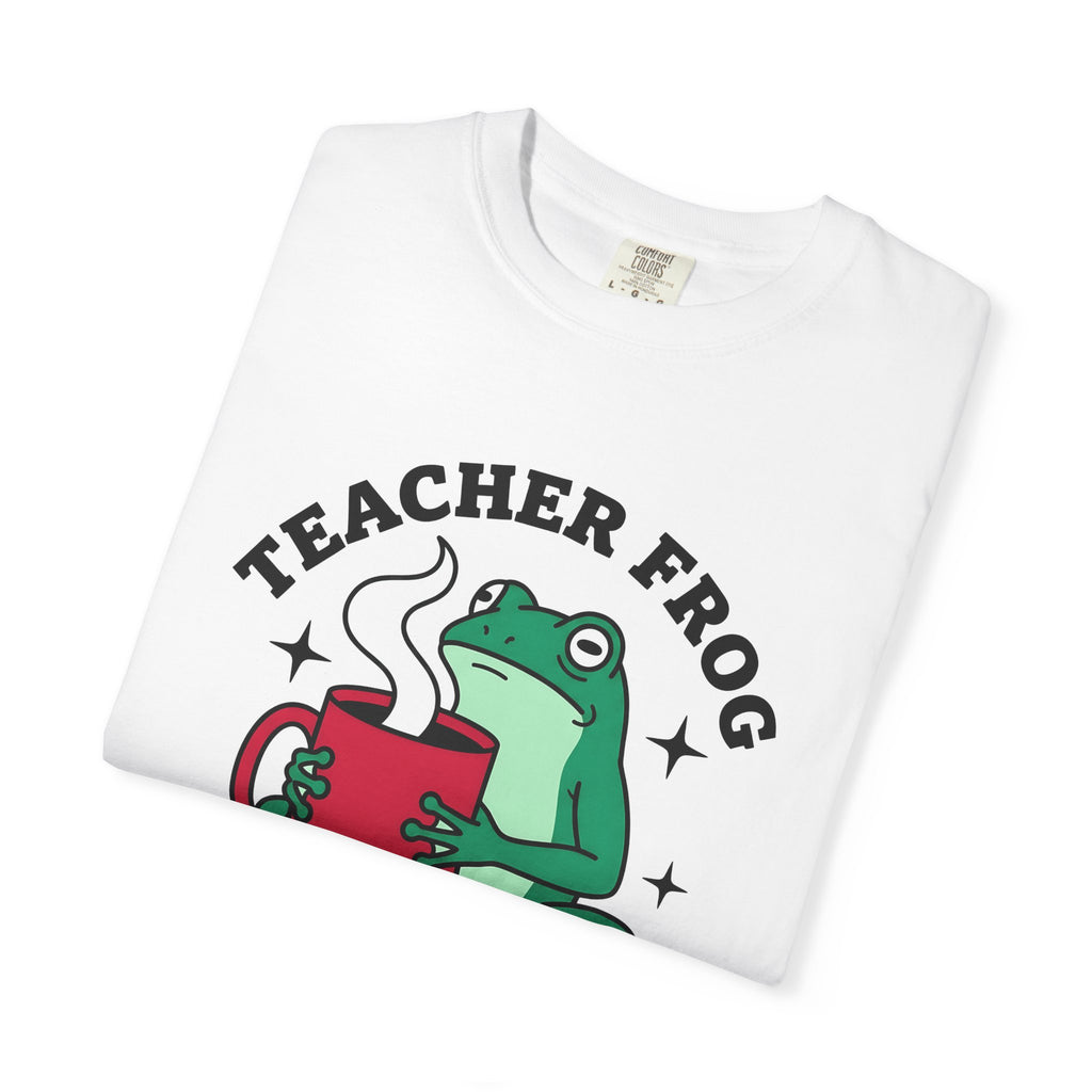 Frog Coffee Cup T-Shirt Teachers Latte Gift Women Kawaii T-Shirt Coffee T-Shirt T-Shirt Educator Enthusiast Coffee T-Shirt Cappuccino Graphic Classic