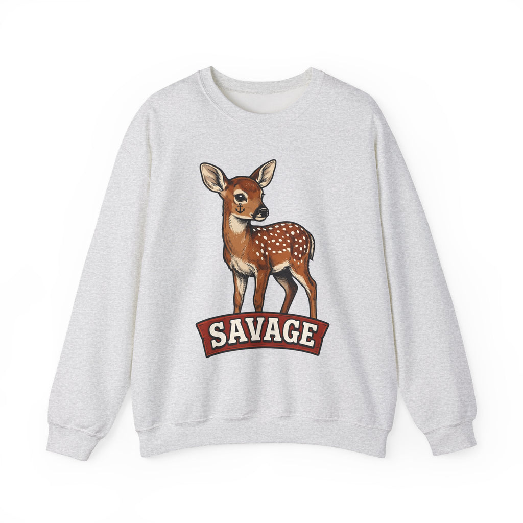 Stag Ink Sweatshirt Funny Wildlife Gift Women Classic Sweatshirt Tattoo Sweatshirt Humor Fan Vintage Sweatshirt Animal Graphic Old School Ship Anchor Sweatshirt
