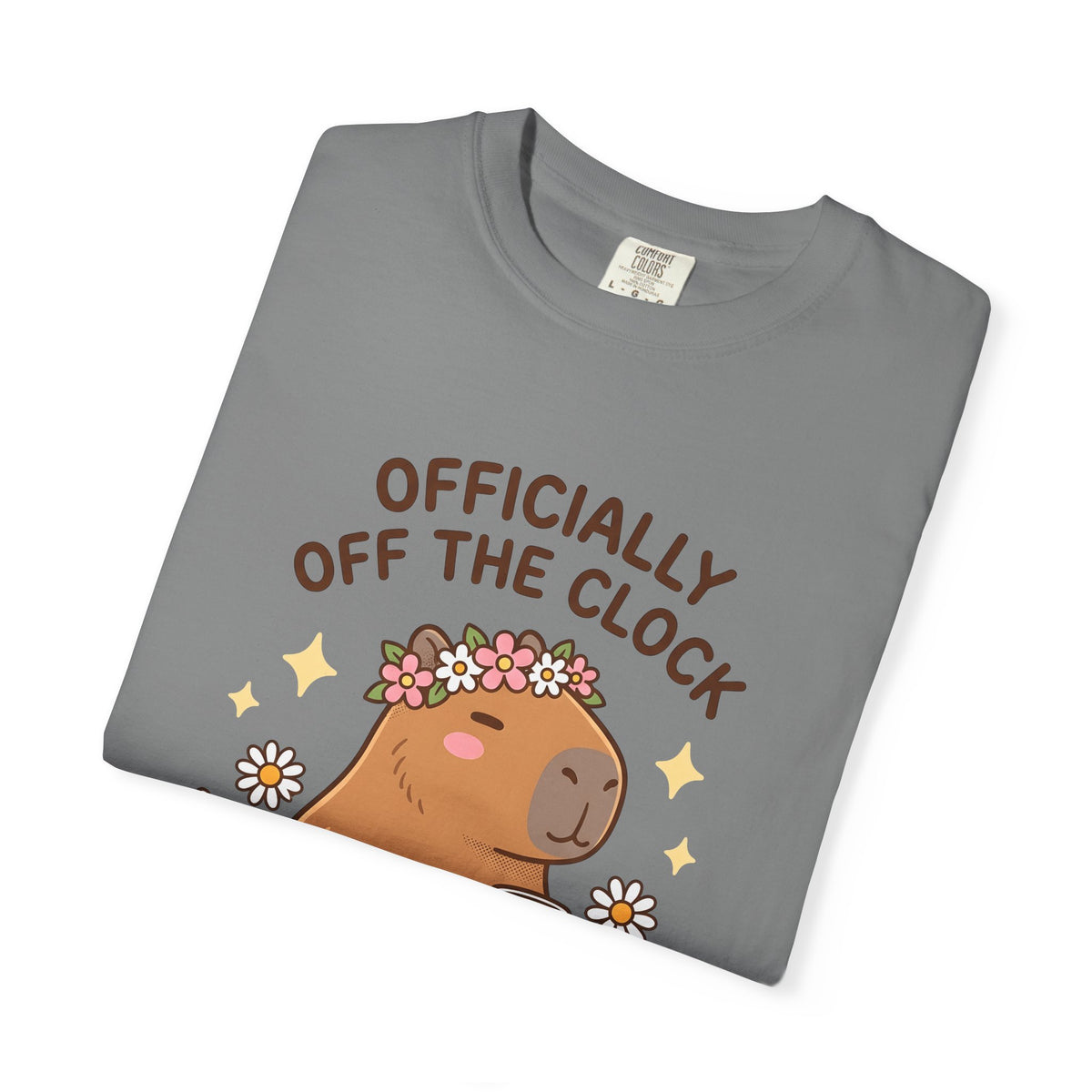 Capybara Coffee T-Shirt Nurses Animal Gift Women Cute T-Shirt Coffee T-Shirt Nurse Enthusiast Adorable T-Shirt Wildlife Graphic Cartoon Daisies