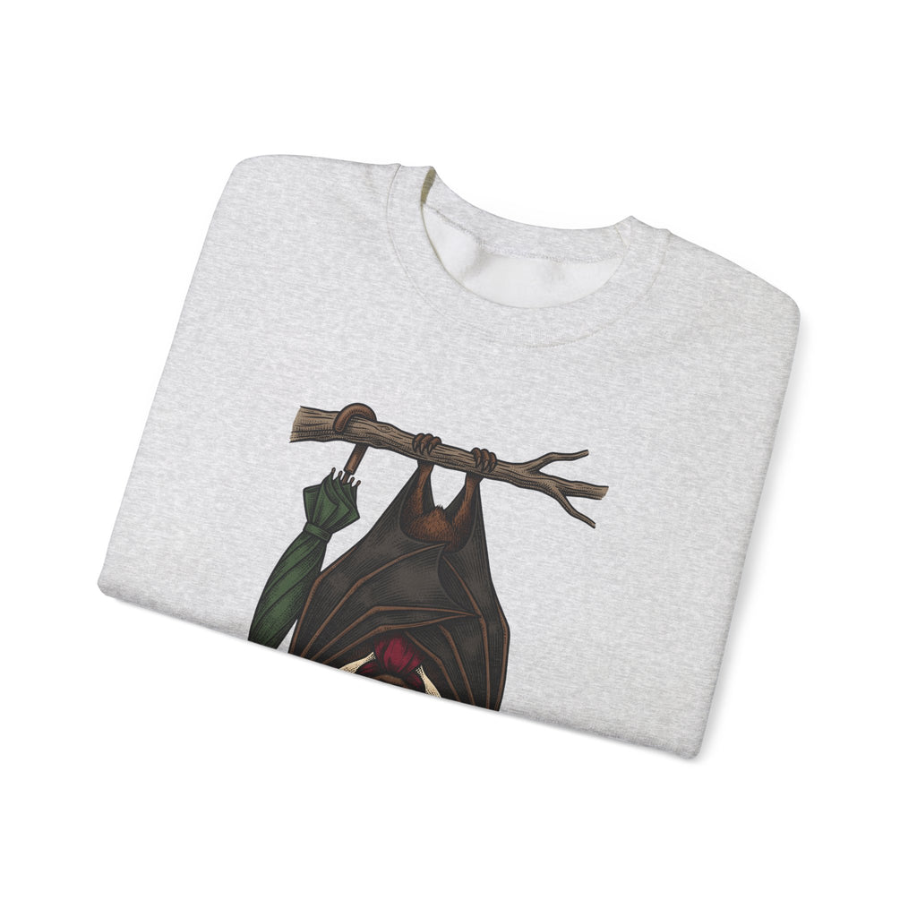 Bat Clipart Sweatshirt Funny Creature Gift Women Doodle Sweatshirt Bat Sweatshirt Humor Fan Cartoon Sweatshirt Beast Graphic Classic Parasol Sweatshirt