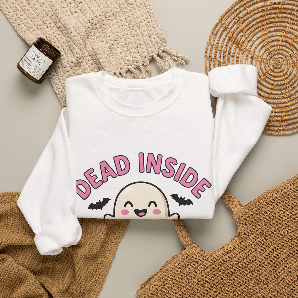 Spirit Illustration Sweatshirt Funny Spooky Gift Women Cute Sweatshirt Art Sweatshirt Humor Fan Cartoon Sweatshirt Horror Graphic Comic Flying Mammals Sweatshirt