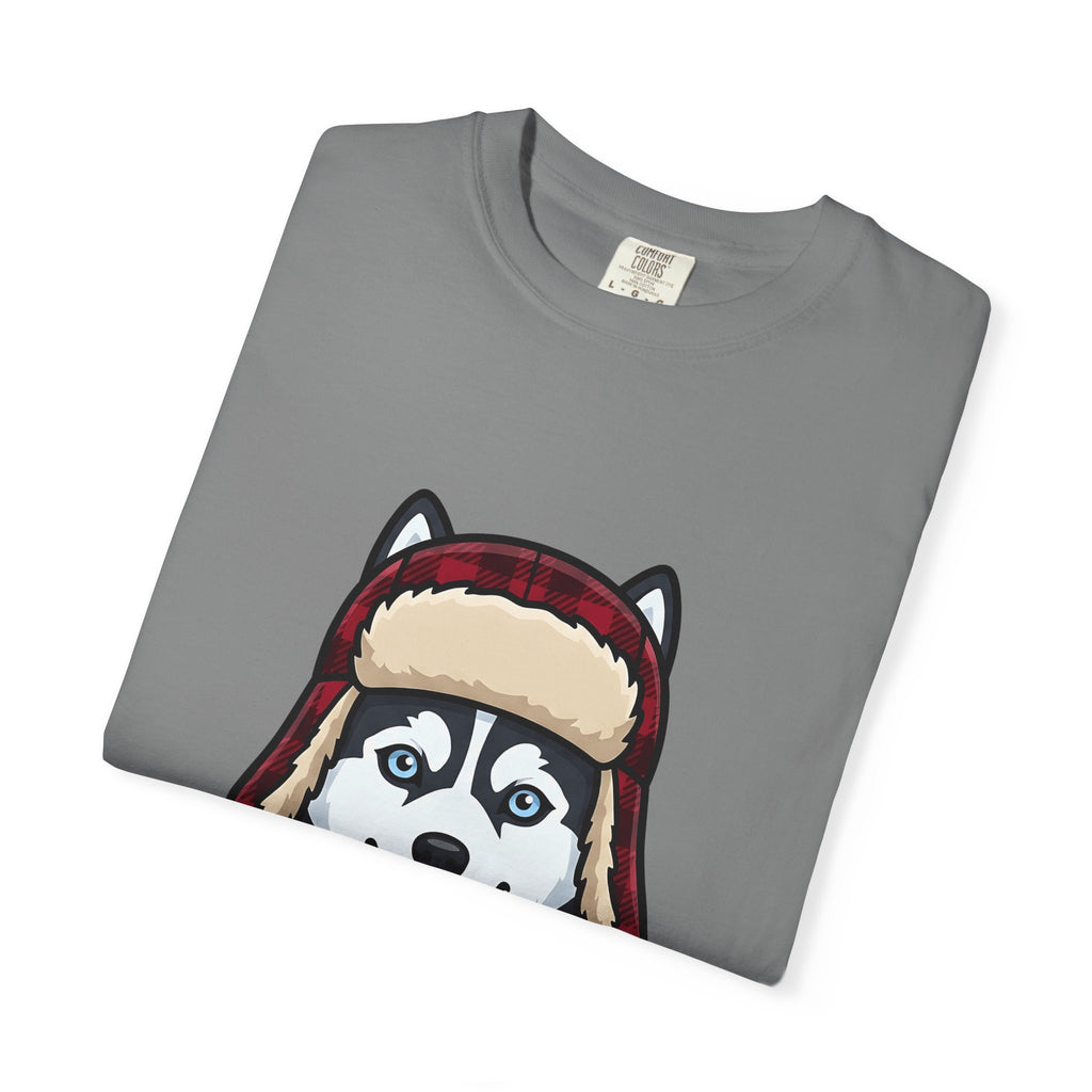 Husky Pup T-Shirt Dog Companion Gift Women Illustration T-Shirt Siberian Husky T-Shirt Dog Fan Husky Graphic T-Shirt Manga Winter Cap T-Shirt