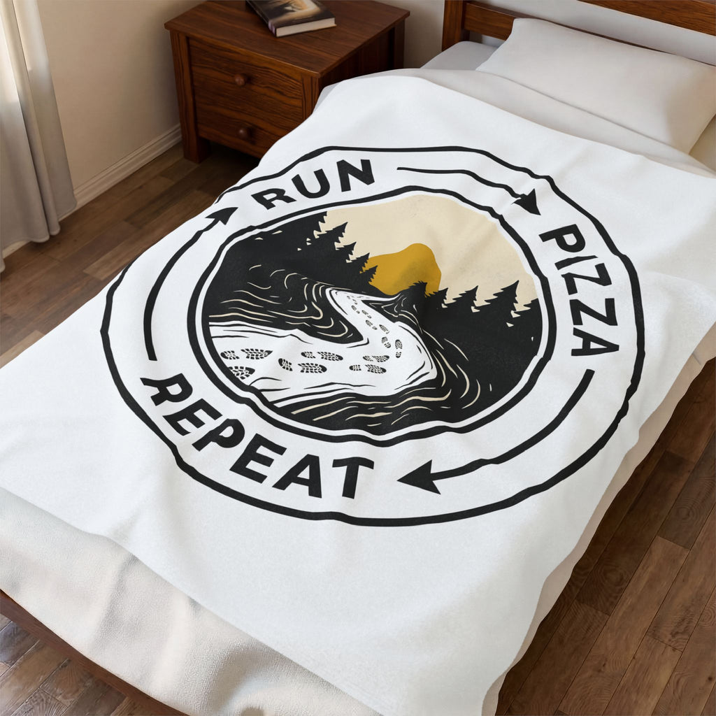 Hiking Trail Sports Jogging Gift Sketch Trail Athlete Enthusiast Drawing Runner Cartoon Blanket