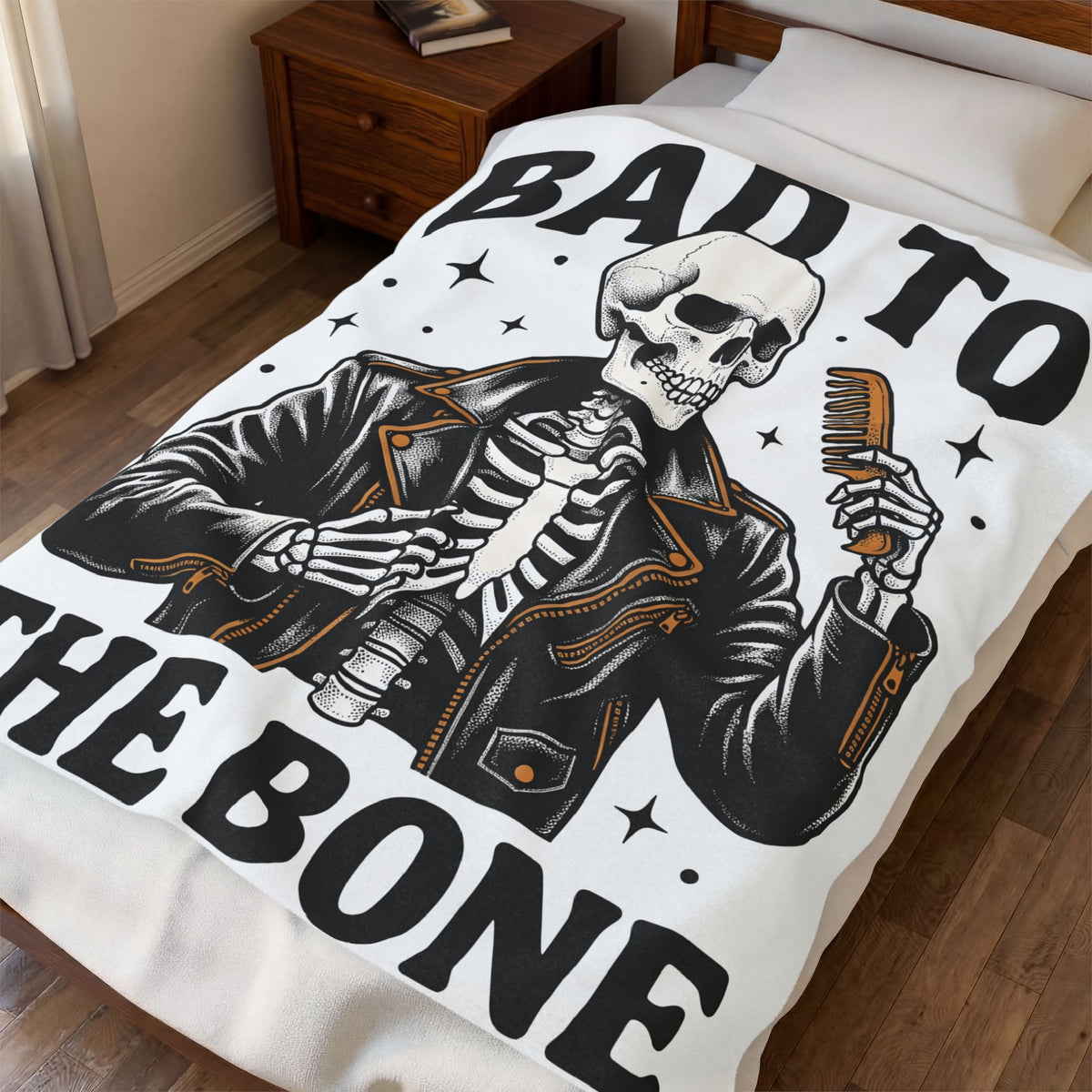 Skull Biker Jacket Blanket Halloween Punk Gift Women Rustic Blanket Leather Jacket Blanket Horror Fan Distressed Blanket Riot Graphic Classic