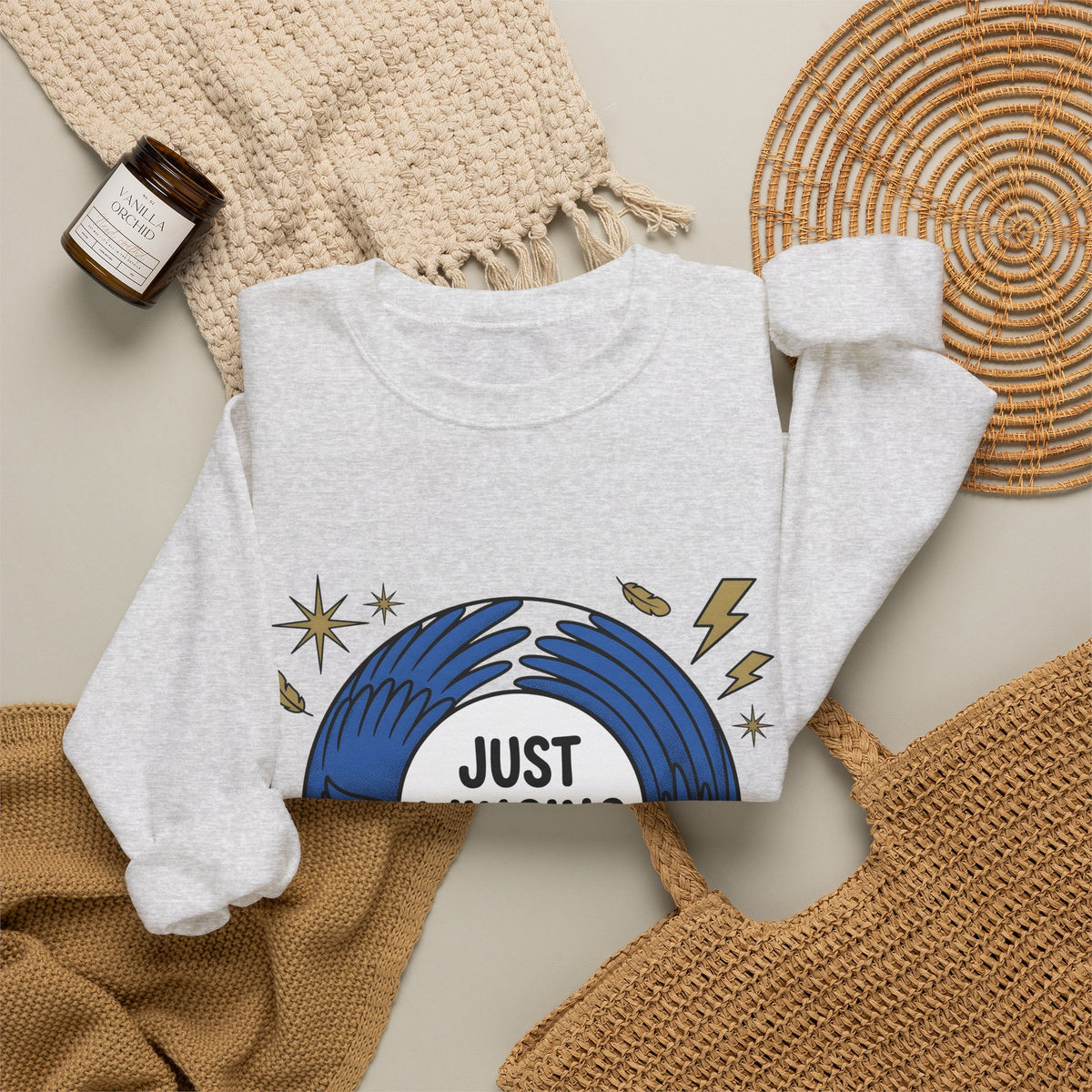 Blue Bird Drawing Sweatshirt Funny Creatures Gift Women Hand Drawn Sweatshirt Bird Sweatshirt Comedy Fan Cartoon Sweatshirt Animal Graphic Classic Electric