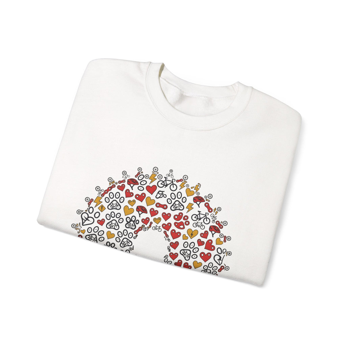 Bicycle Romance Motif Sweatshirt St Valentines Day Bike Gear Gift Women Line Art Sweatshirt Cycle Sweatshirt Valentines Day Enthusiast Illustration Sweatshirt