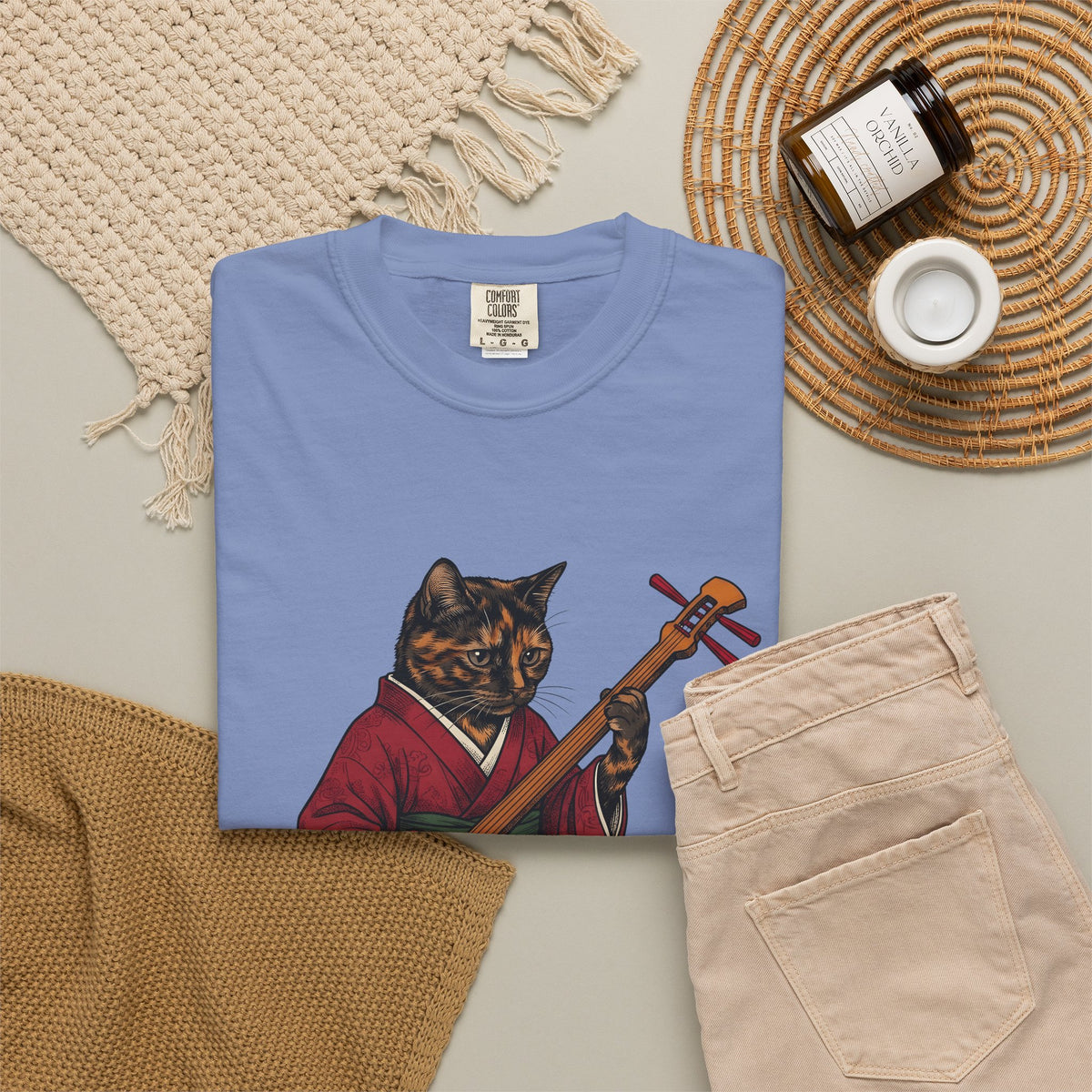 Yukata Cat T-Shirt Cat Sound Gift Women Asian Art T-Shirt Cat T-Shirt Feline Fan Japanese Art T-Shirt Music Graphic Hand Drawn Piano T-Shirt