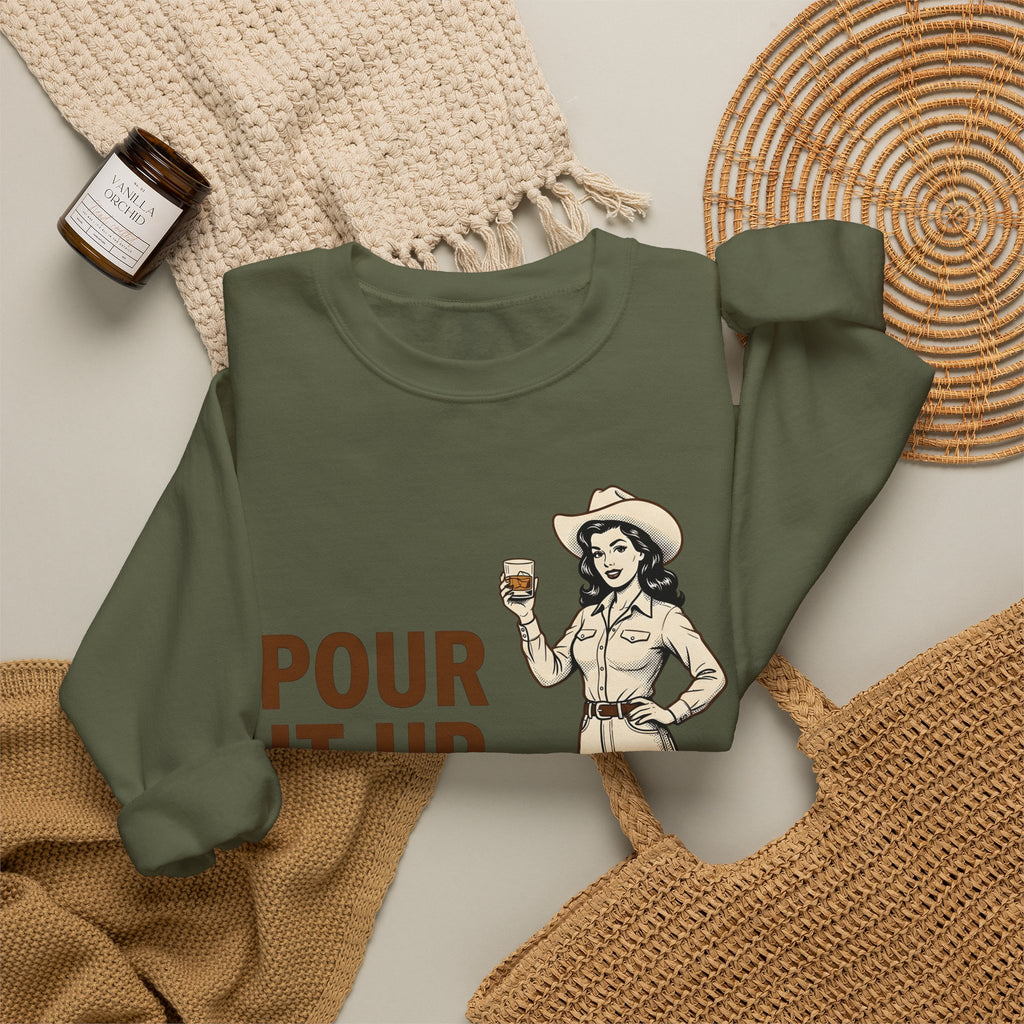 Cowgirl Cowgirl Western Gift Vintage Cowgirl Fan Distressed Western Sweatshirt