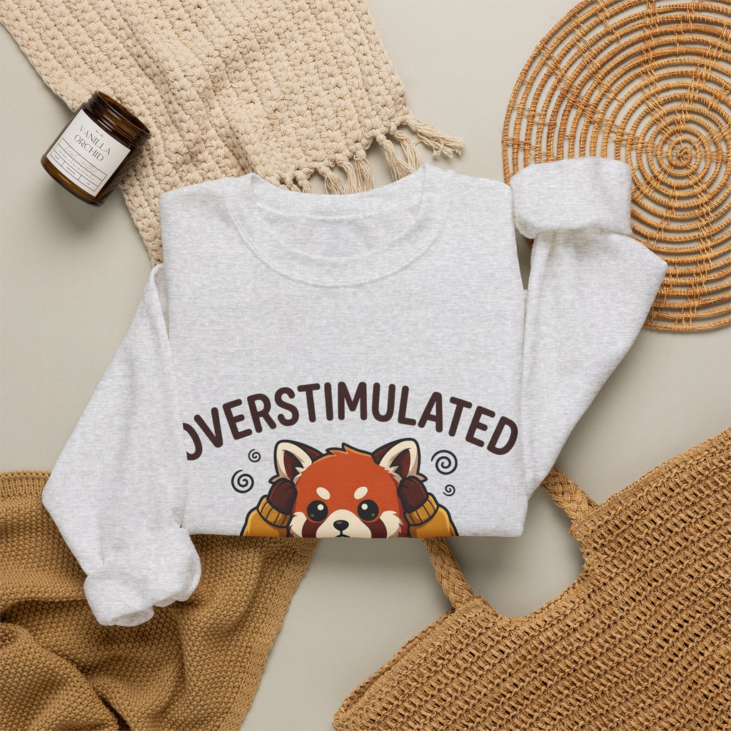 Red Panda Sweatshirt Moms Anxiety Gift Women Kawaii Sweatshirt Panda Sweatshirt Motherhood Fan Mental Health Graphic Sweatshirt Cartoon Sweater Sweatshirt