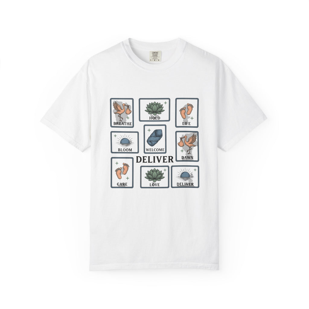 Wading Bird Baby T-Shirt Nurses Maternity Gift Women Classic T-Shirt Heron T-Shirt Nurse Enthusiast Vintage T-Shirt Pregnancy Graphic Cartoon