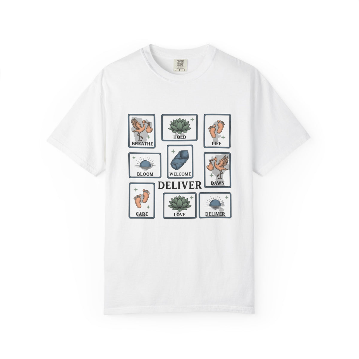 Wading Bird Baby T-Shirt Nurses Maternity Gift Women Classic T-Shirt Heron T-Shirt Nurse Enthusiast Vintage T-Shirt Pregnancy Graphic Cartoon