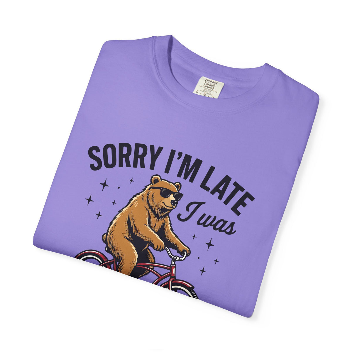 Bear Cycling T-Shirt Funny Creatures Gift Women Funny Cartoon T-Shirt Bear T-Shirt Humor Fan Cartoonish T-Shirt Animal Graphic Classic Cool Glasses