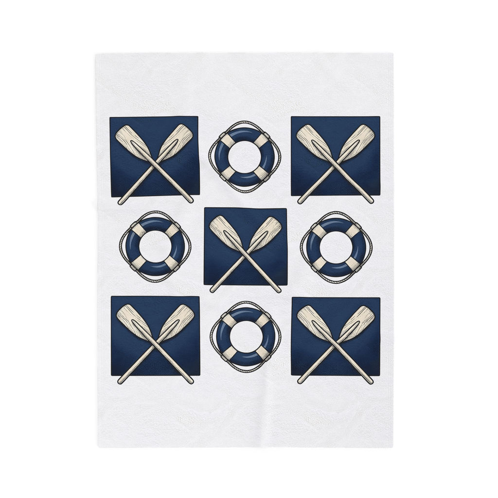 Paddle Oars Pattern Blanket Sports Boating Gift Women Nautical Blanket Oar Blanket Athlete Fan Maritime Blanket Sailboat Graphic Vintage Lifebuoy