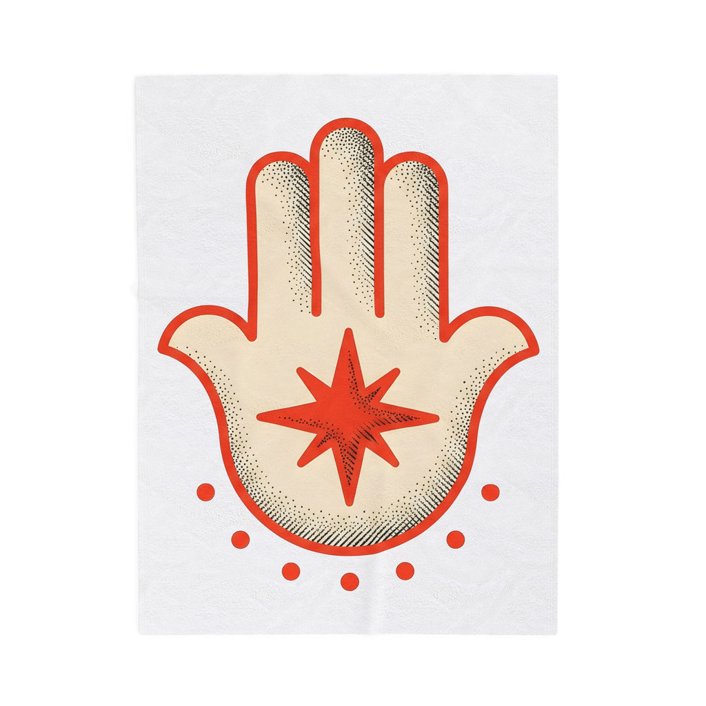 Hamsa Hand Blanket Boho Chic Spiritual Gift Women Minimalist Blanket Hand Of Fatima Blanket Bohemian Enthusiast Simple Blanket Mystical Graphic