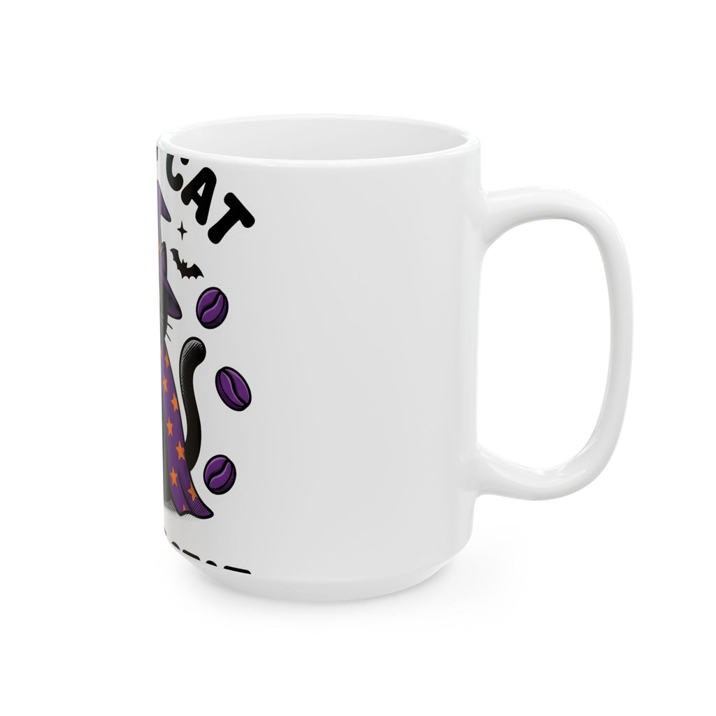 Black Cat Witch Mug Halloween Latte Gift Women Anime Mug Cat Witch Mug Horror Fan Manga Mug Coffee Graphic Classic Cup Mug