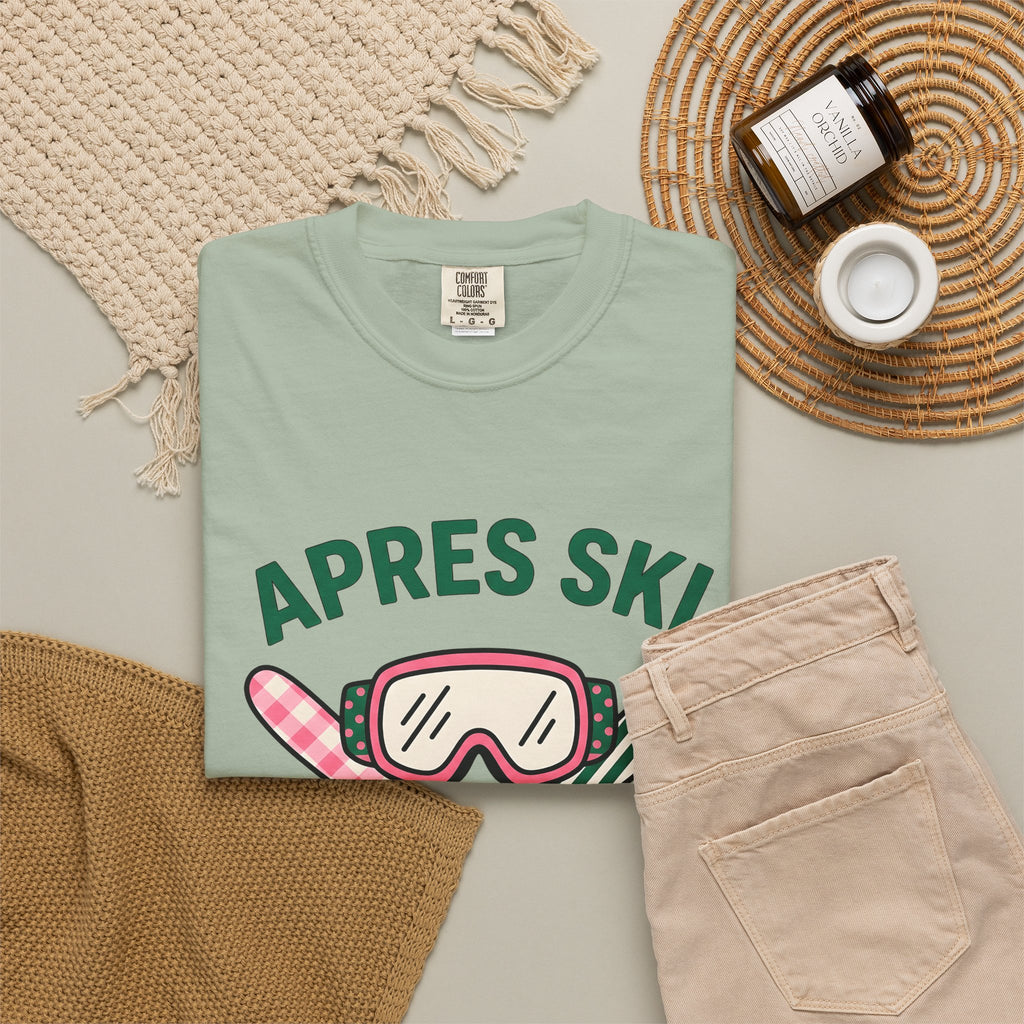 Ski Goggles T-Shirt Skiing Winter Gift Women Cartoon T-Shirt Snow Goggles T-Shirt Snowboarder Enthusiast Comic T-Shirt Frost Graphic Retro Crossed