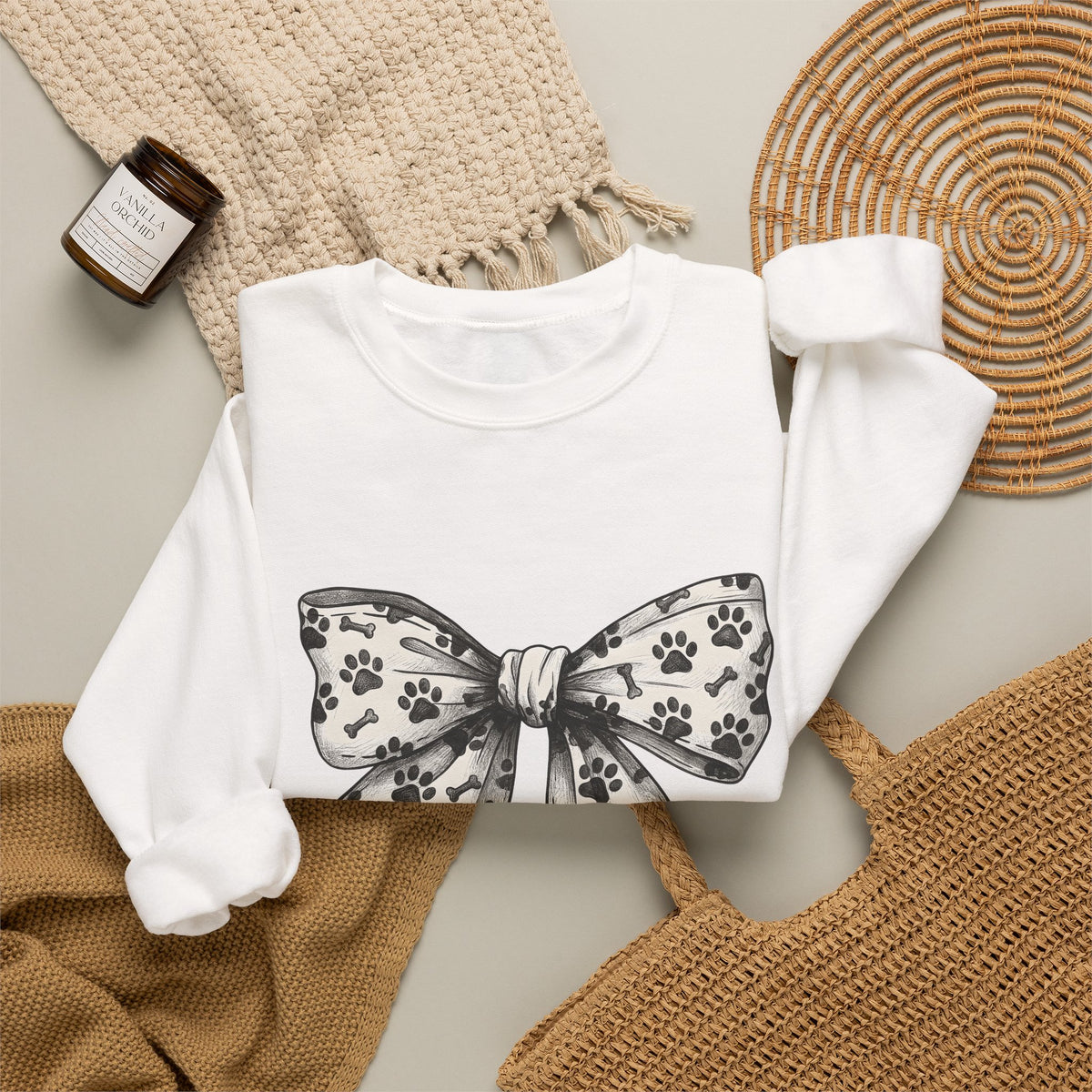Decorative Paw Print Sweatshirt Dog Mom Creatures Gift Women Outline Sweatshirt Paw Print Sweatshirt Dog Mom Fan Minimalist Sweatshirt Animal Graphic Sleek