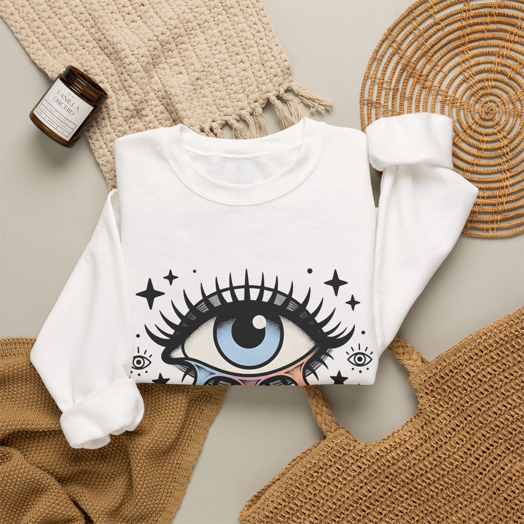Magical Eye Sweatshirt Boho Chic Meditation Gift Women Tribal Sweatshirt Third Eye Sweatshirt Bohemian Enthusiast Primitive Sweatshirt Mindfulness Graphic