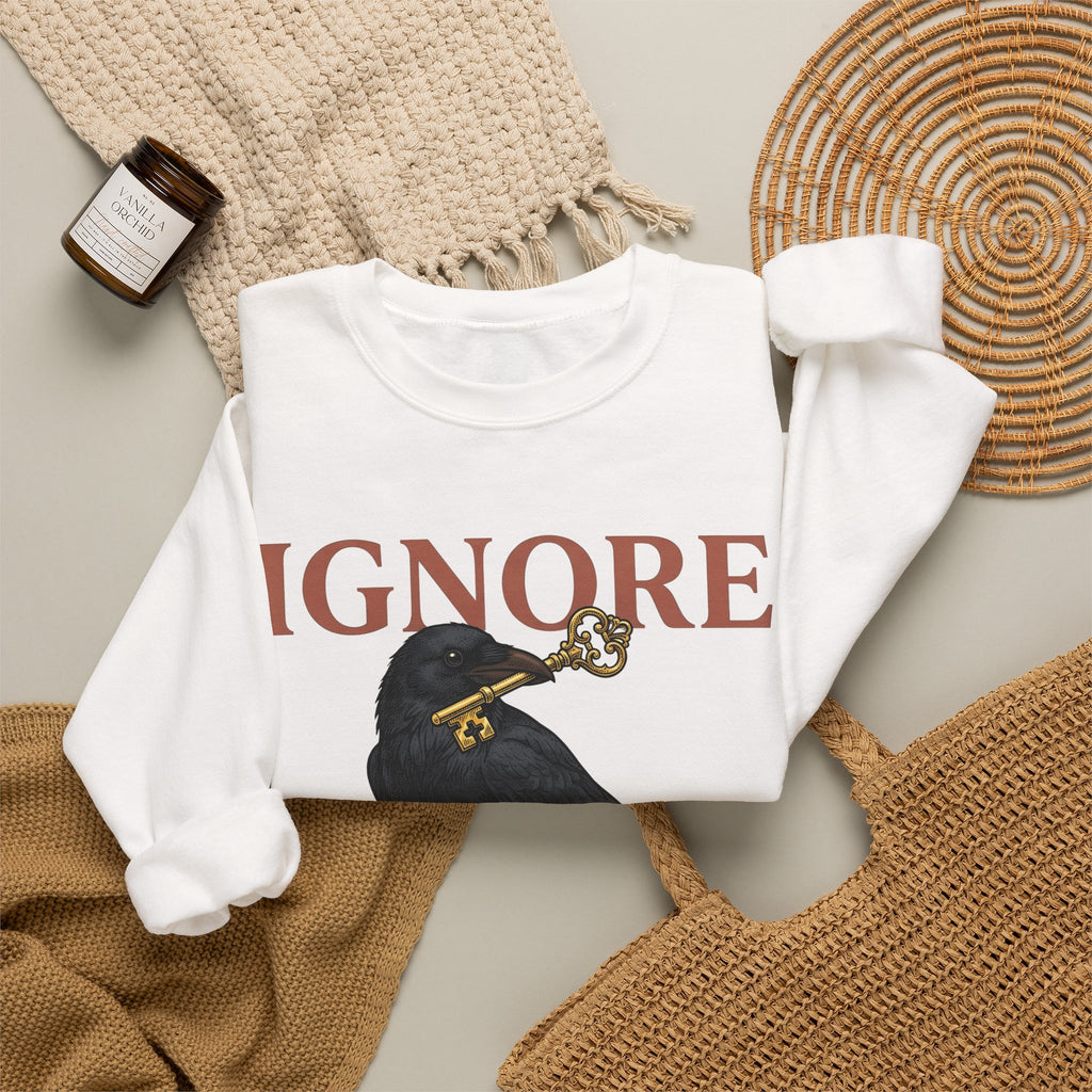 Black Bird Key Sweatshirt Funny Alternative Gift Women Rustic Sweatshirt Key Sweatshirt Humor Fan Vintage Sweatshirt Alternative Graphic Doodle Antique Key