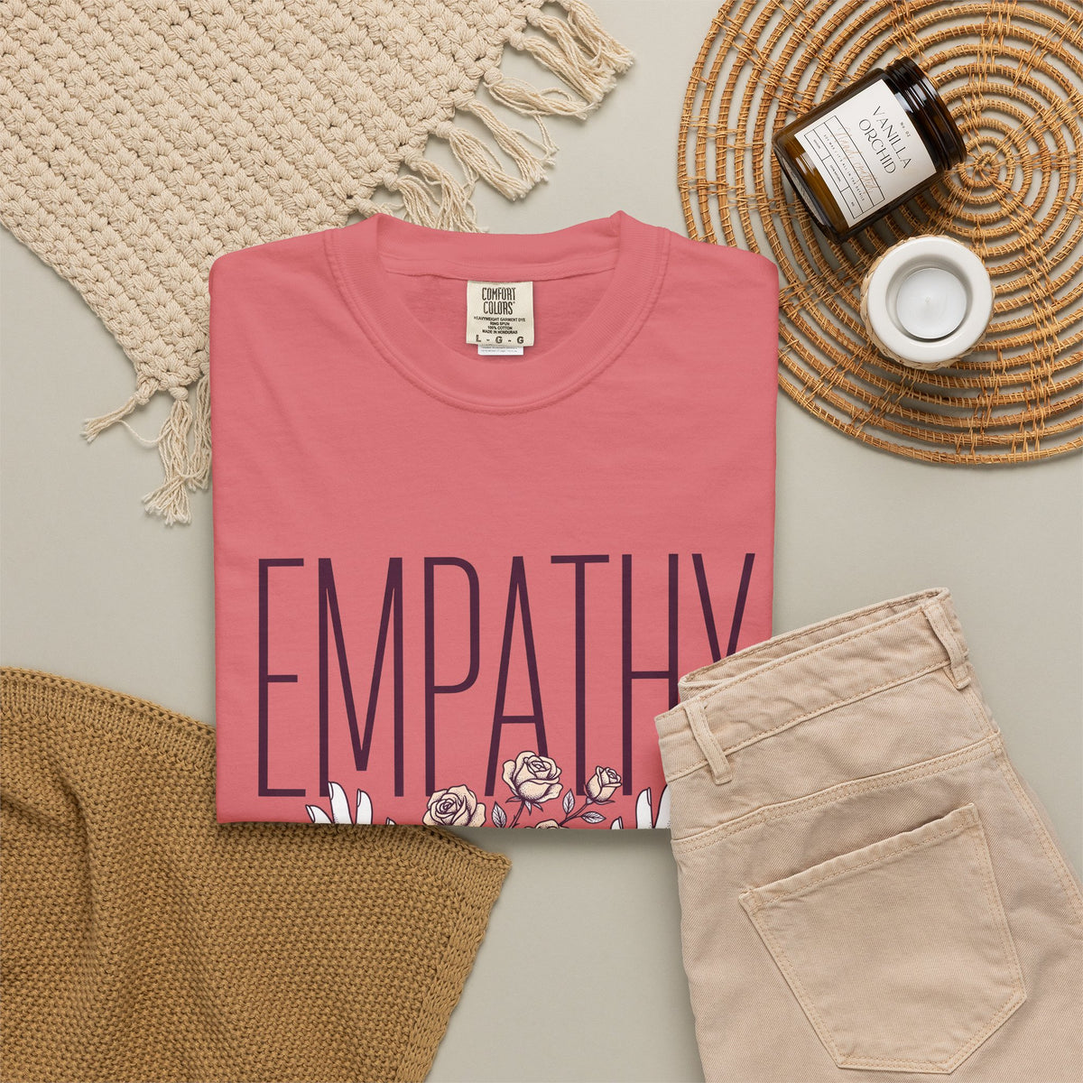 Hands Blossoms T-Shirt Nurses Healing Gift Women Natural T-Shirt Floral T-Shirt Nurse Enthusiast Organic T-Shirt Recovery Graphic Airy Rose Stem