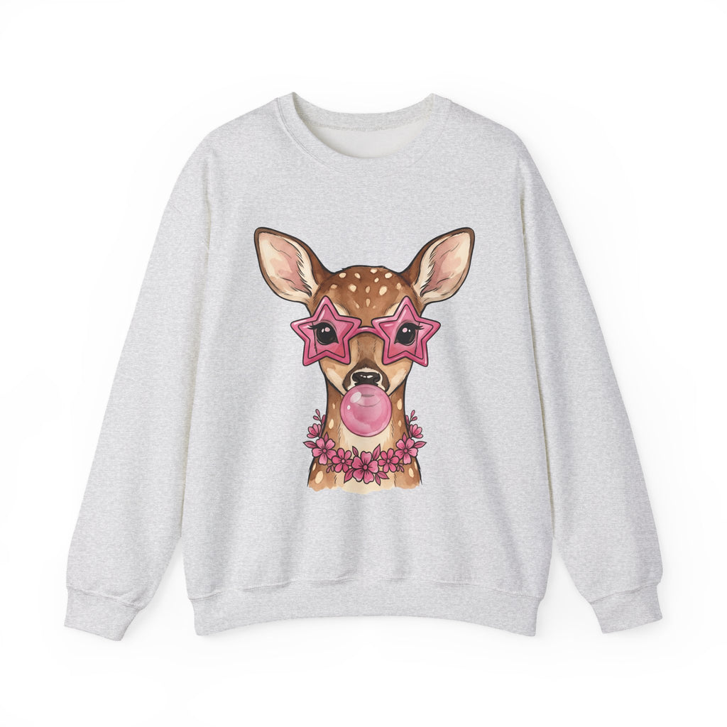 Buck Sweatshirt Moms Creature Gift Women Ink Sweatshirt Deer Sweatshirt Mother Fan Tattoo Sweatshirt Beast Graphic Fantasy Petals Sweatshirt
