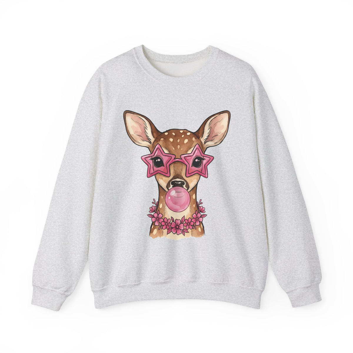 Buck Sweatshirt Moms Creature Gift Women Ink Sweatshirt Deer Sweatshirt Mother Fan Tattoo Sweatshirt Beast Graphic Fantasy Petals Sweatshirt