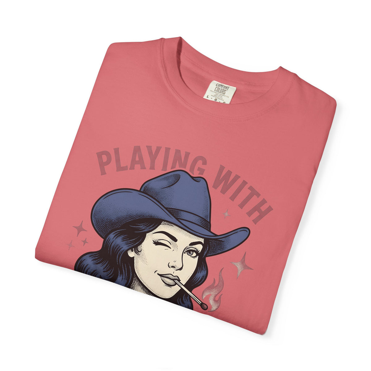 Cowgirl Portrait Cowgirl Western Gift Vintage Cowboy Rodeo Fan Rustic Retro Matchstick T-Shirt