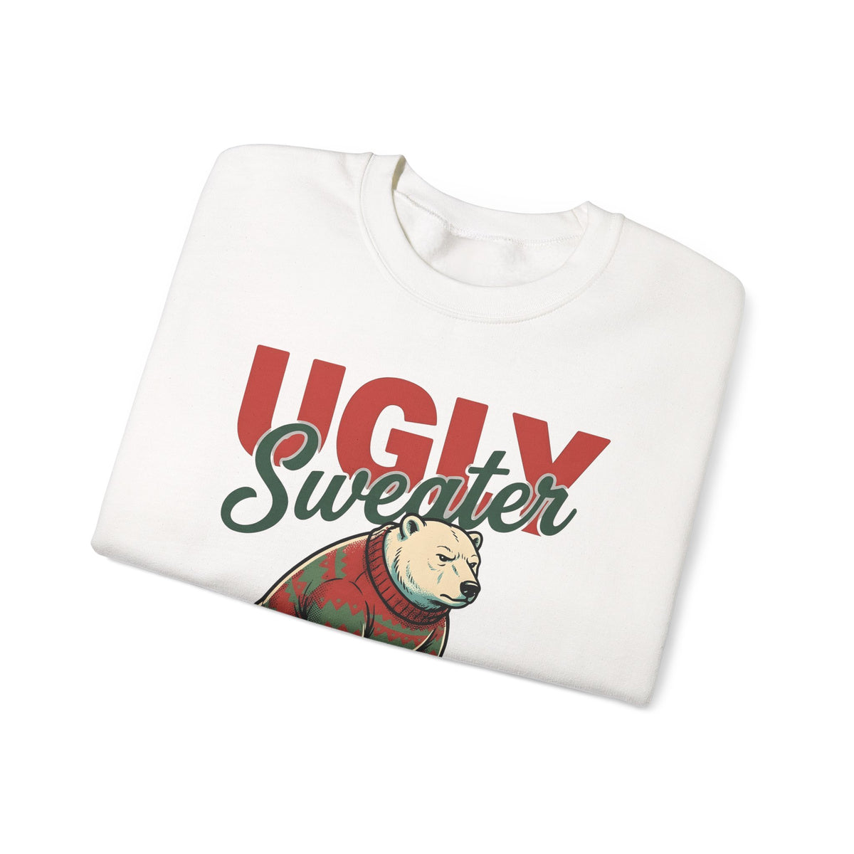 Arctic Bear Sweater Christmas Fauna Gift Nostalgic Polar Bear Xmas Fan Vintage Wildlife Doodle Sweatshirt