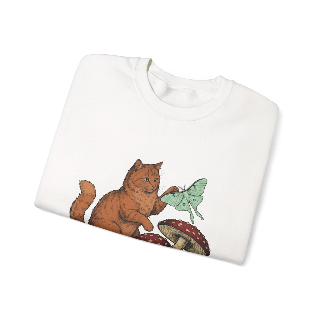 Kitty Toadstool Sweatshirt Cat Environment Gift Women Natural Sweatshirt Fungus T